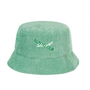 Embroidery Corduroy Bucket hat  